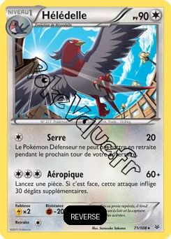 Carte Pokémon Swellow  Reverse n°71 de la série Ciel rugissant