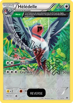 Carte Pokémon Swellow  Reverse n°72 de la série Ciel rugissant