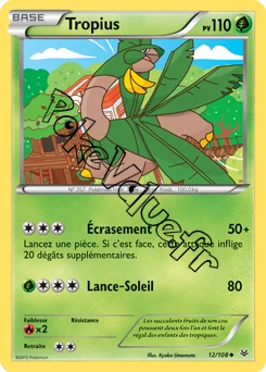 Carte Pokémon Tropius  n°12 de la série Ciel rugissant