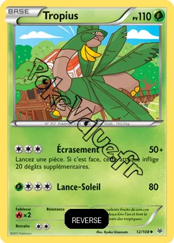 Carte Pokémon Tropius  Reverse n°12 de la série Ciel rugissant