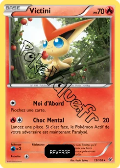 Carte Pokémon Victini  Reverse n°13 de la série Ciel rugissant