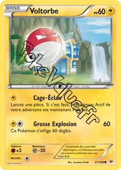 Carte Pokémon Voltorb  n°21 de la série Ciel rugissant