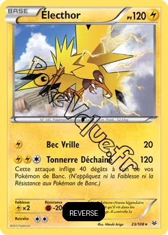 Carte Pokémon Zapdos  Reverse n°23 de la série Ciel rugissant