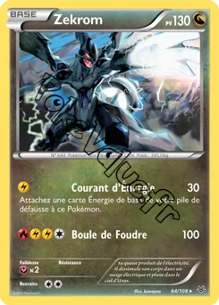 Carte Pokémon Zekrom  n°64 de la série Ciel rugissant