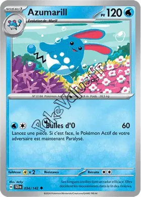 Carte Pokémon Azumarill  n°034 de la série Couronne Stellaire