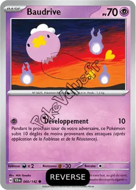 Carte Pokémon Baudrive  Reverse n°060 de la série Couronne Stellaire