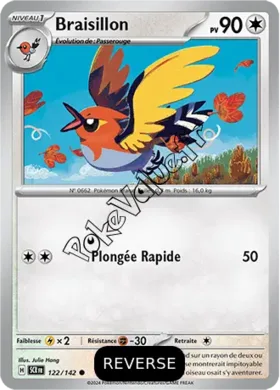 Carte Pokémon Braisillon  Reverse n°122 de la série Couronne Stellaire
