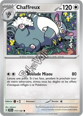 Carte Pokémon Chaffreux  n°117 de la série Couronne Stellaire