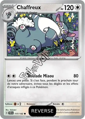 Carte Pokémon Chaffreux  Reverse n°117 de la série Couronne Stellaire