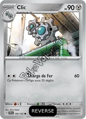 Carte Pokémon Clic  Reverse n°100 de la série Couronne Stellaire