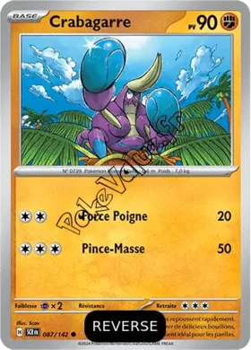 Carte Pokémon Crabagarre  Reverse n°087 de la série Couronne Stellaire
