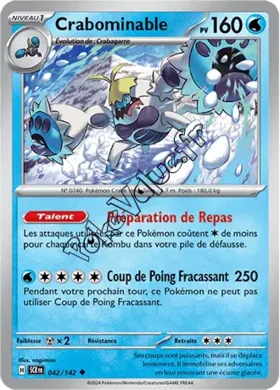 Carte Pokémon Crabominable  n°042 de la série Couronne Stellaire