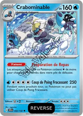 Carte Pokémon Crabominable  Reverse n°042 de la série Couronne Stellaire