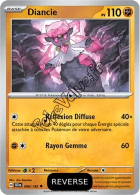 Carte Pokémon Diancie  Reverse n°086 de la série Couronne Stellaire
