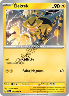 Carte Pokémon Élektek  n°046 de la série Couronne Stellaire