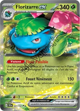 Carte Pokémon Florizarre ex  n°001 de la série Couronne Stellaire