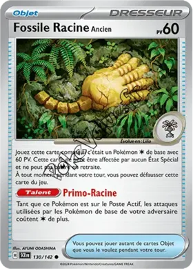 Carte Pokémon Fossile Racine Ancien n°130 de la série Couronne Stellaire