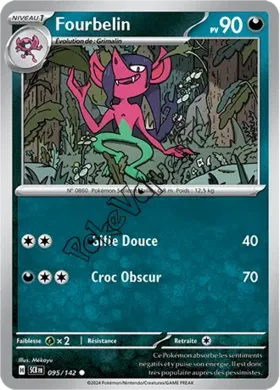 Carte Pokémon Fourbelin  n°095 de la série Couronne Stellaire