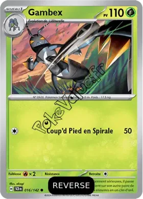 Carte Pokémon Gambex  Reverse n°016 de la série Couronne Stellaire