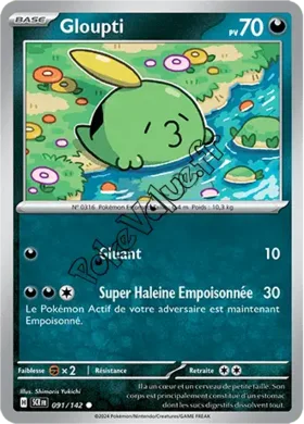 Carte Pokémon Gloupti  n°091 de la série Couronne Stellaire