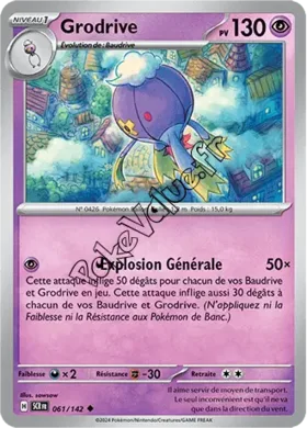 Carte Pokémon Grodrive  n°061 de la série Couronne Stellaire
