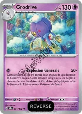 Carte Pokémon Grodrive  Reverse n°061 de la série Couronne Stellaire