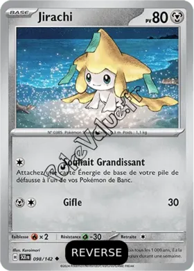 Carte Pokémon Jirachi  Reverse n°098 de la série Couronne Stellaire