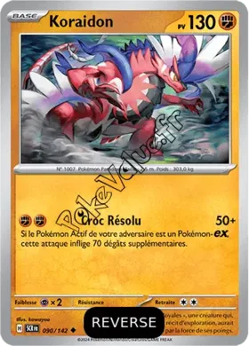 Carte Pokémon Koraidon  Reverse n°090 de la série Couronne Stellaire