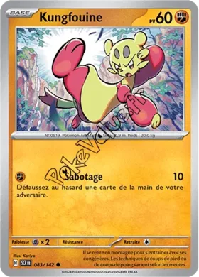 Carte Pokémon Kungfouine  n°083 de la série Couronne Stellaire