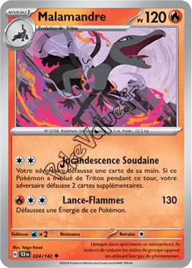 Carte Pokémon Malamandre  n°024 de la série Couronne Stellaire