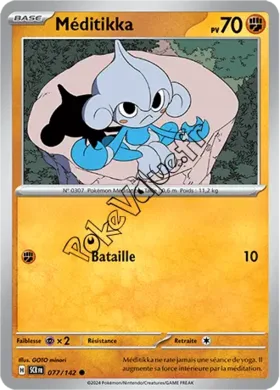 Carte Pokémon Méditikka  n°077 de la série Couronne Stellaire