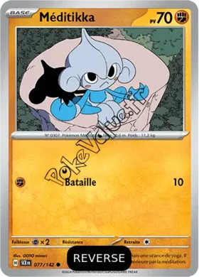 Carte Pokémon Méditikka  Reverse n°077 de la série Couronne Stellaire