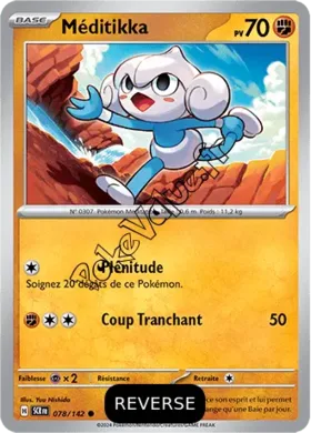 Carte Pokémon Méditikka  Reverse n°078 de la série Couronne Stellaire