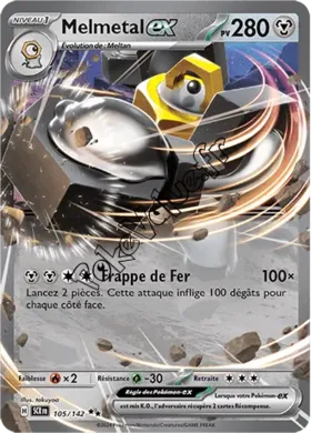 Carte Pokémon Melmetal ex  n°105 de la série Couronne Stellaire