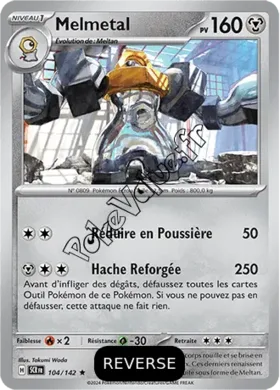 Carte Pokémon Melmetal  Reverse n°104 de la série Couronne Stellaire