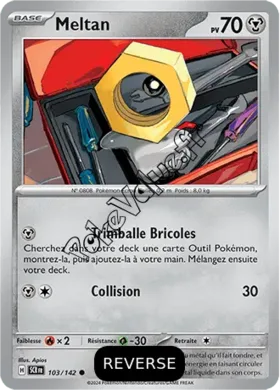 Carte Pokémon Meltan  Reverse n°103 de la série Couronne Stellaire