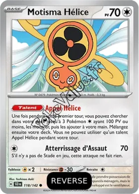 Carte Pokémon Motisma Hélice  Reverse n°118 de la série Couronne Stellaire