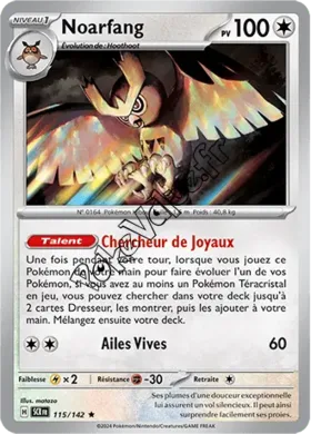 Carte Pokémon Noarfang  n°115 de la série Couronne Stellaire