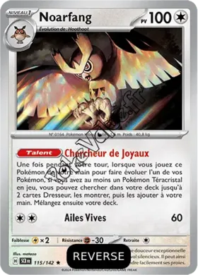 Carte Pokémon Noarfang  Reverse n°115 de la série Couronne Stellaire