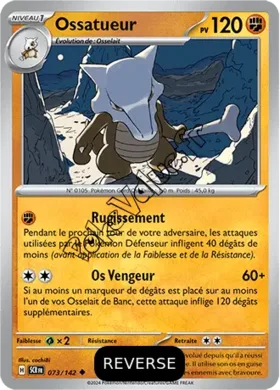 Carte Pokémon Ossatueur  Reverse n°073 de la série Couronne Stellaire