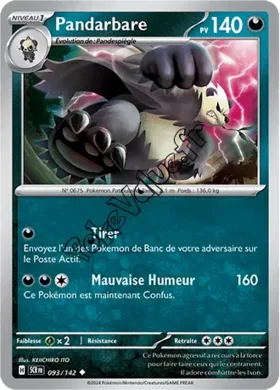 Carte Pokémon Pandarbare  n°093 de la série Couronne Stellaire