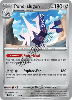 Carte Pokémon Pondralugon  n°107 de la série Couronne Stellaire