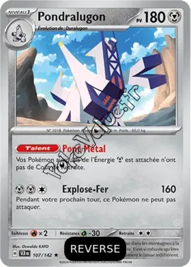 Carte Pokémon Pondralugon  Reverse n°107 de la série Couronne Stellaire