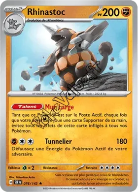 Carte Pokémon Rhinastoc  n°076 de la série Couronne Stellaire
