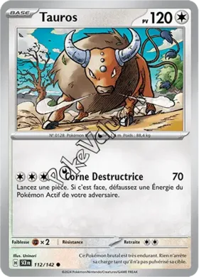 Carte Pokémon Tauros  n°112 de la série Couronne Stellaire