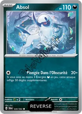 Carte Pokémon Absol  Reverse n°030 de la série Fable Nébuleuse