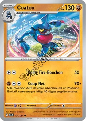 Carte Pokémon Coatox  n°024 de la série Fable Nébuleuse