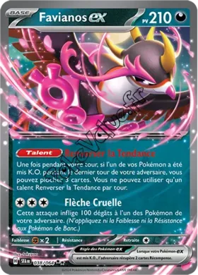 Carte Pokémon Favianos ex  n°038 de la série Fable Nébuleuse