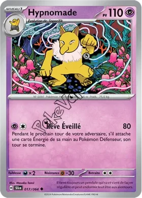 Carte Pokémon Hypnomade  n°017 de la série Fable Nébuleuse