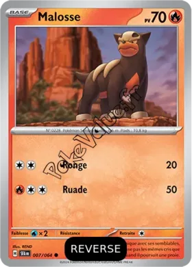 Carte Pokémon Malosse  Reverse n°007 de la série Fable Nébuleuse